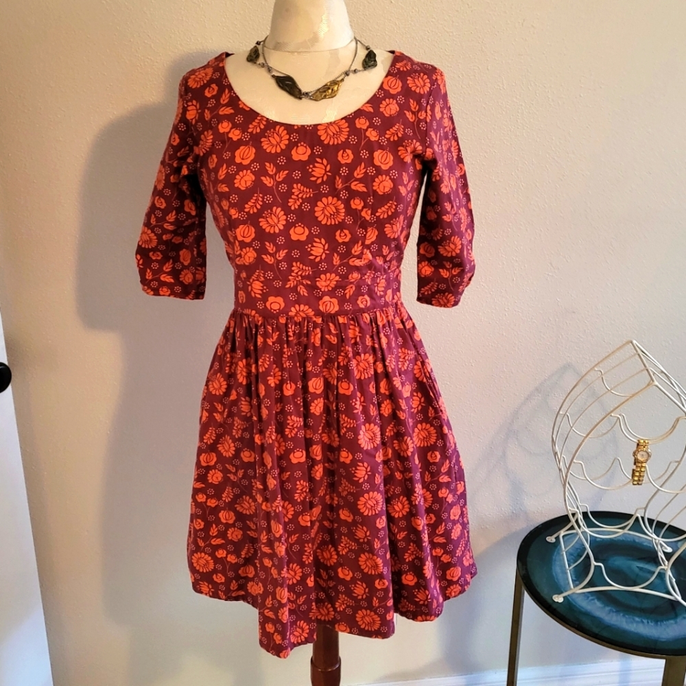 Mata Trends Orange and maroon dress